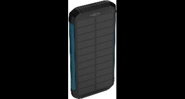 powerbank zwart 10000mAh draadloos + zonne-energie