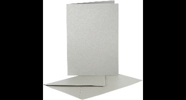 Creativ Company Kaarten & Enveloppen Parelmoer 10,5x15 cm Zilver 10 stuks