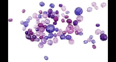 CC Plastic Facet Kralenmix 4-12 mm Paarse Harmonie 170 stuks