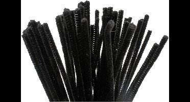 CC Chenilledraad 6 mm Zwart 50 stuks