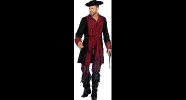 Piraten kostuum burgundy-zwart heren