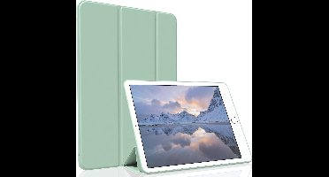 Hoes Geschikt voor iPad Mini 4 hoes Floral Groen - iPad Mini 2 / 3 hoes Trifold Smart cover - iPad Mini hoes - Hoes iPad Mini 5 hoes bookcase - iPad Mini 1/2/3 hoesje soft Silicone Trifold case - Ntech