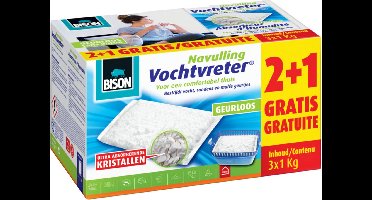 2x Bison Vochtvreter Navulzak Geurloos Promopack 3 x 1 kg