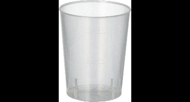 SHOTGLAASJES 40ML STEVIG PP RECYCLED onbreekbaar!! 100 stuks reusable.