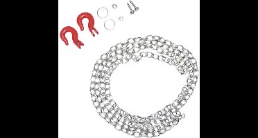 Absima 2320047 1:10 Staalketting met heavy-duty haak Zilver-rood