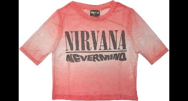 Nirvana - Nevermind Wavy Logo Crop top - S - Roze