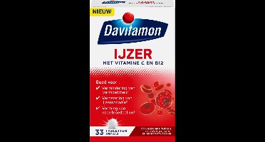 Davitamon IJzer Met Vitamine B12 - 2 x 33 tabletten - Voordeelverpakking