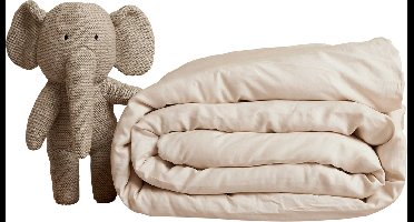 Coco & Cici - Tencel Twill Dekbedovertrek 100 x 135 cm - 1 Persoons Beddengoed - Kinderbeddengoed - Lyocell - Hypoallergeen & Extra Zacht - Beige