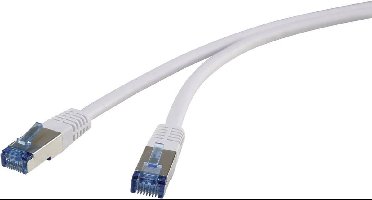 Renkforce RF-4737370 RJ45 Netwerkkabel, patchkabel CAT 6A S/FTP 3.00 m Grijs Extreem flexibel, Vergulde steekcontacten