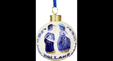 Kerstboom hanger Holland kerstbal kussend paar blauw en goud