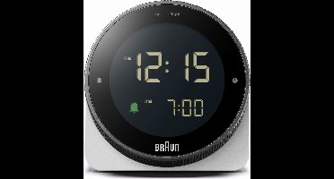 Braun BC24W - Wekker - Digitaal - Halfrond - Alarm - Snooze - 12/24H - Achtergrondverlichting - Wit - Zwart