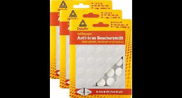 Deltafix Anti-krasvilt - 60x - wit - 17 mm - rond - zelfklevend - meubel beschermvilt