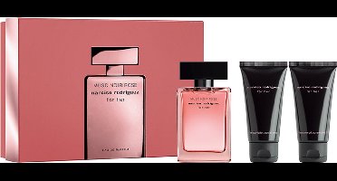 Narciso Rodriguez for Her Musc Noir Rose Giftset - 50 ml eau de parfum spray + for Her 50 ml showergel + for Her 50 ml bodylotion - cadeauset voor dames