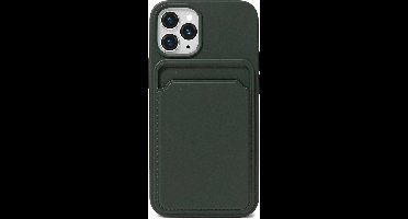 Hoesje Pasjeshouder geschikt voor iPhone 15 Pro Max - Siliconen Case Back Cover Groen