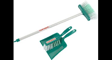 Klein Toys Leifheit 3-delige veegset - bezem, veger en blik - 55,5 cm lange steel