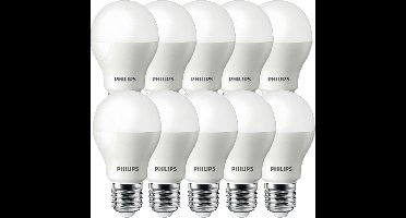 Voordeelpak 10x Philips Corepro LEDbulb E27 Peer Mat 8W 806lm - 827 Zeer Warm Wit | Vervangt 60W.