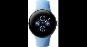 Google Pixel Watch 2 - Zilver - Met GPS - Hartslagmonitor - Stressmanagement - Blauwe Siliconenband