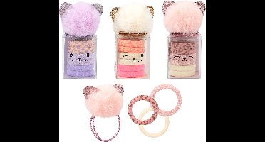 Depesche - Princess Mimi haarelastiekjes kat - 1 set van 6 elastiekjes