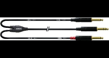 CORDIAL 0,9 M REAN JACKPLUG 6,3 MM/2X JACKPLUG 6,3 MM