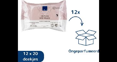 ABENA Vochtige Doekjes voor Intieme Reiniging - Voordeelverpakking 240 Stuks - Ongeparfumeerd, Biologisch Afbreekbaar en Plasticvrij - 96% Water - Verfrissend, Reinigend en Hydraterend