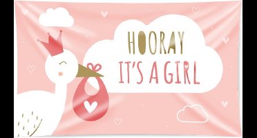 Gevelvlag Hooray It's a girl ! 90x150 cm
