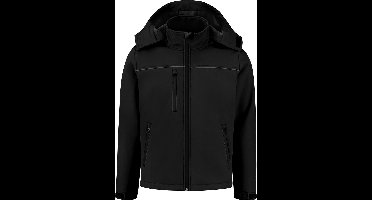 Softshell basic met capuchon zwart maat 3XL