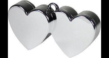 Ballongewichtje - hartjes vorm - zilver - gewichtje voor ballonnen -25 jaar getrouwd - Bruiloft feestartikelen