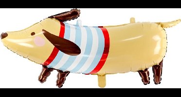 PartyDeco - Folieballon teckel - Ballon - Multicolor