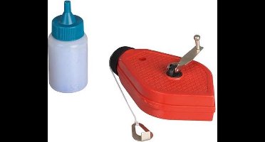 Toolland Spatlijn met poeder, met draaihendel, rood/zwart behuizing, 100 g, 30 m