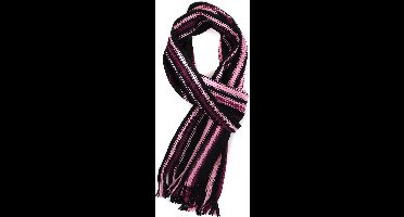 Heren Sjaal Roze Streep 14-9 - Maat - Heren - Dames en Heren - 175 x 25 cm - mannen - Streep