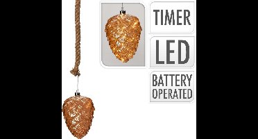 dennenappel - touw - decoratie woonkamer - Ø 22 cm - kerst