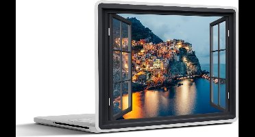 Laptop sticker - 13.3 inch - Doorkijk - Italië - Zee - 31x22,5cm - Laptopstickers - Laptop skin - Cover