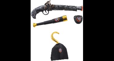 Espa Piratenset - 4-delige set met pistool, oogkapje, haak en verrekijker