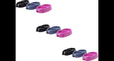 Savic Kattenvoerbakje Dubbel - Kattenvoerbak - 3 x Assorti per stuk