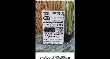 Tekstbord - wandbord Spreukbord Quotebord Toilet WC Seats Badkamer Cadeau Geschenk Vaderdag Moederdag Verjaardag Spreukborden Spreuk Borden Quoteborden Wand Decoratie Quote Bord Muur Decoratie Hout Tekst Wanddecoratie Handgemaakt Kleur wit 40x60 cm