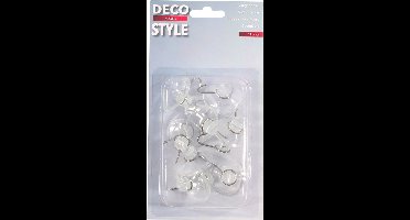 Svenska Living zuignap ophanghaakjes - 12x stuks - 3 cm - metalen haakje - kerstverlichting ophangen - haakjes