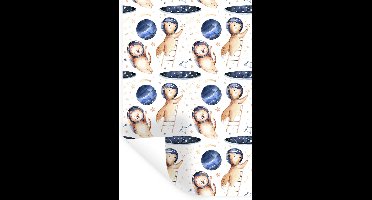 Muurstickers - Sticker Folie - Patronen - Dieren - Ruimte - Jongens - Kids - Kinderen - Kindje - 20x30 cm - Plakfolie - Muurstickers Kinderkamer - Zelfklevend Behang - Zelfklevend behangpapier - Stickerfolie