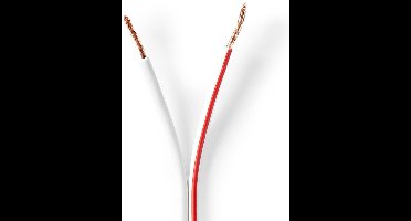 Nedis Speaker-Kabel - 2 x 1.50 mm² - Koper - 100 m - Rond - PVC - Wit - Rol