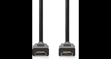 Nedis High Speed ​​HDMI-Kabel met Ethernet - HDMI Connector - HDMI Connector - 1080p@60Hz - 10.2 Gbps - 1.00 m - Rond - PVC - Zwart - Label