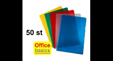 50 x Insteekmap - Zichtmap Office Basics - A4 - 5 kleuren