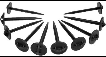 ProPlus 361736 Tentharing Heringset Kunststoff - 10 Stück für Bodenplanen und Zeltteppiche 7.5 cm x 9 cm 10 stuk(s)