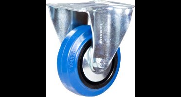Tarsus Bokwiel 100 mm - Slijtvast Rubber - 120 kg Draagvermogen - Blauw