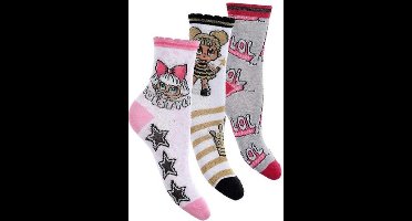 LOL Surprise 3 paar sokken met Glitter - LOLstyle - maat 27/30