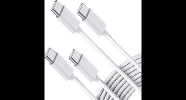 USB C kabel - usb c naar usb c kabel 1m wit 2 pack Laadkabel USB C kabel Hoge Snelheid | voor Geschikt voor Samsung S22 / S22 Ultra / S21 / S21 Ultra / S20 / S20 Ultra / S10