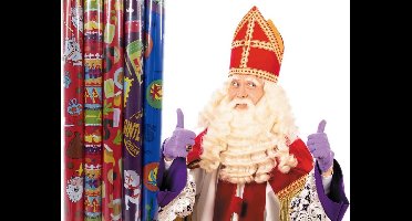 Sint : 5 rollen sinterklaas inpakpapier - 70x300 cm