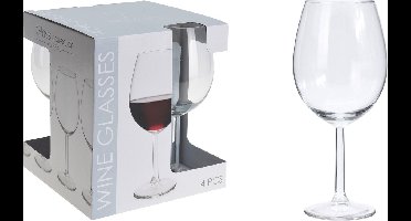 Excellent Houseware Set van 4 rode wijnglazen 58cl