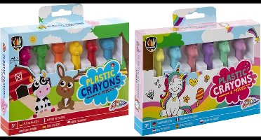 Grafix Waskrijtjes unicorn of boerderijdieren (1 stuk) assorti