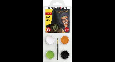 Eberhard Faber schminkset - pompoen/heks - wit, oranje, groen, zwart - EF-579029