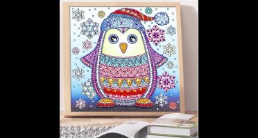 Special Diamond Painting Kerst Pinguin 25x25cm