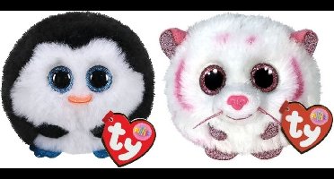 Ty - Knuffel - Teeny Puffies - Waddles Penguin & Tabor Tiger